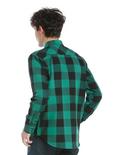 Green & Black Buffalo Plaid Woven Button-Up, , alternate