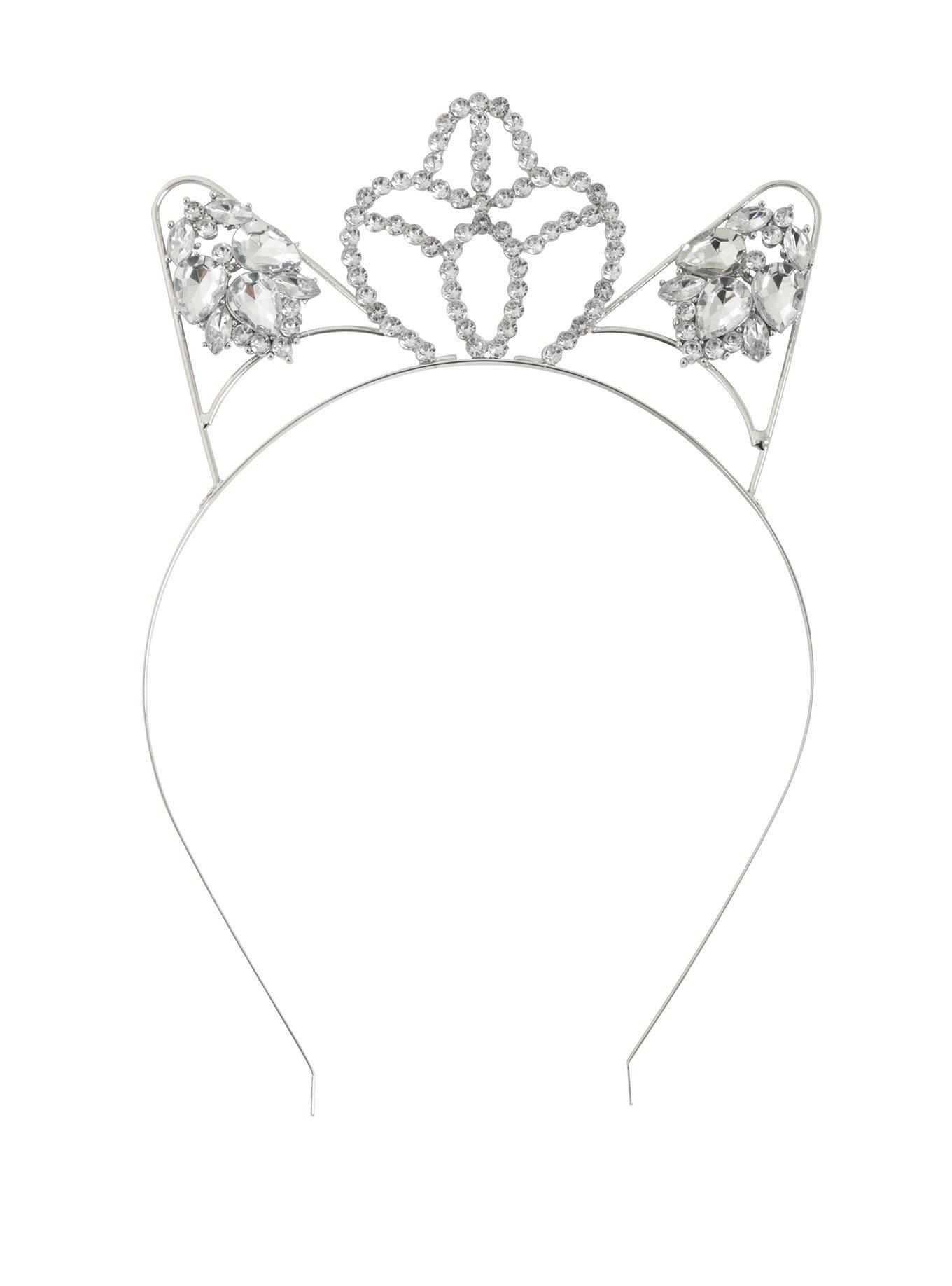 Jewel Tiara Cat Ear Headband, , alternate