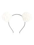 Ivory Teddy Bear Ear Headband, , alternate