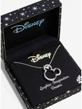 Disney Mickey Mouse Crystal Heart Sterling Silver Necklace, , alternate