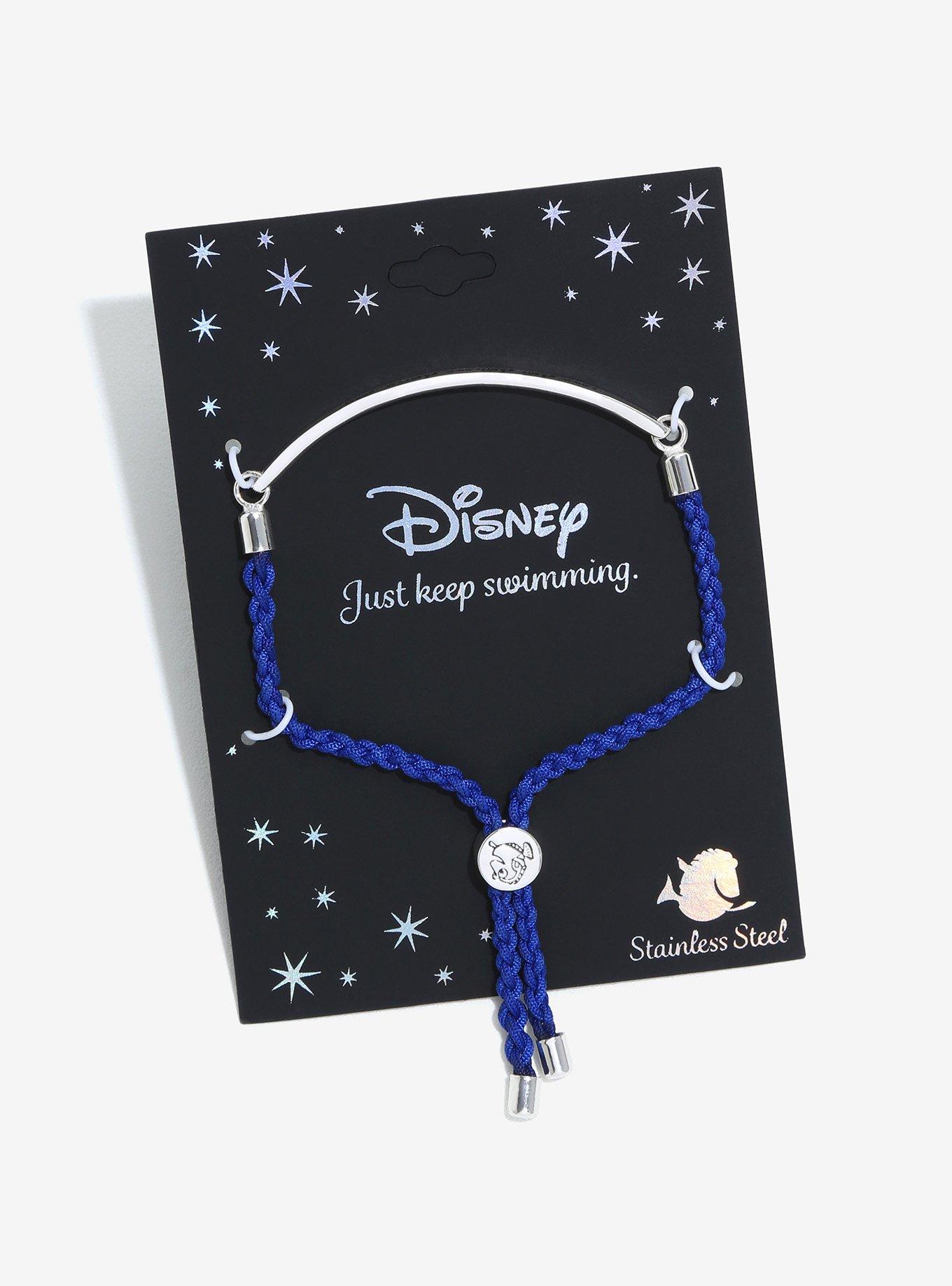 Disney Pixar Finding Nemo Just Keep Swimming Blue Cord Bracelet, , alternate