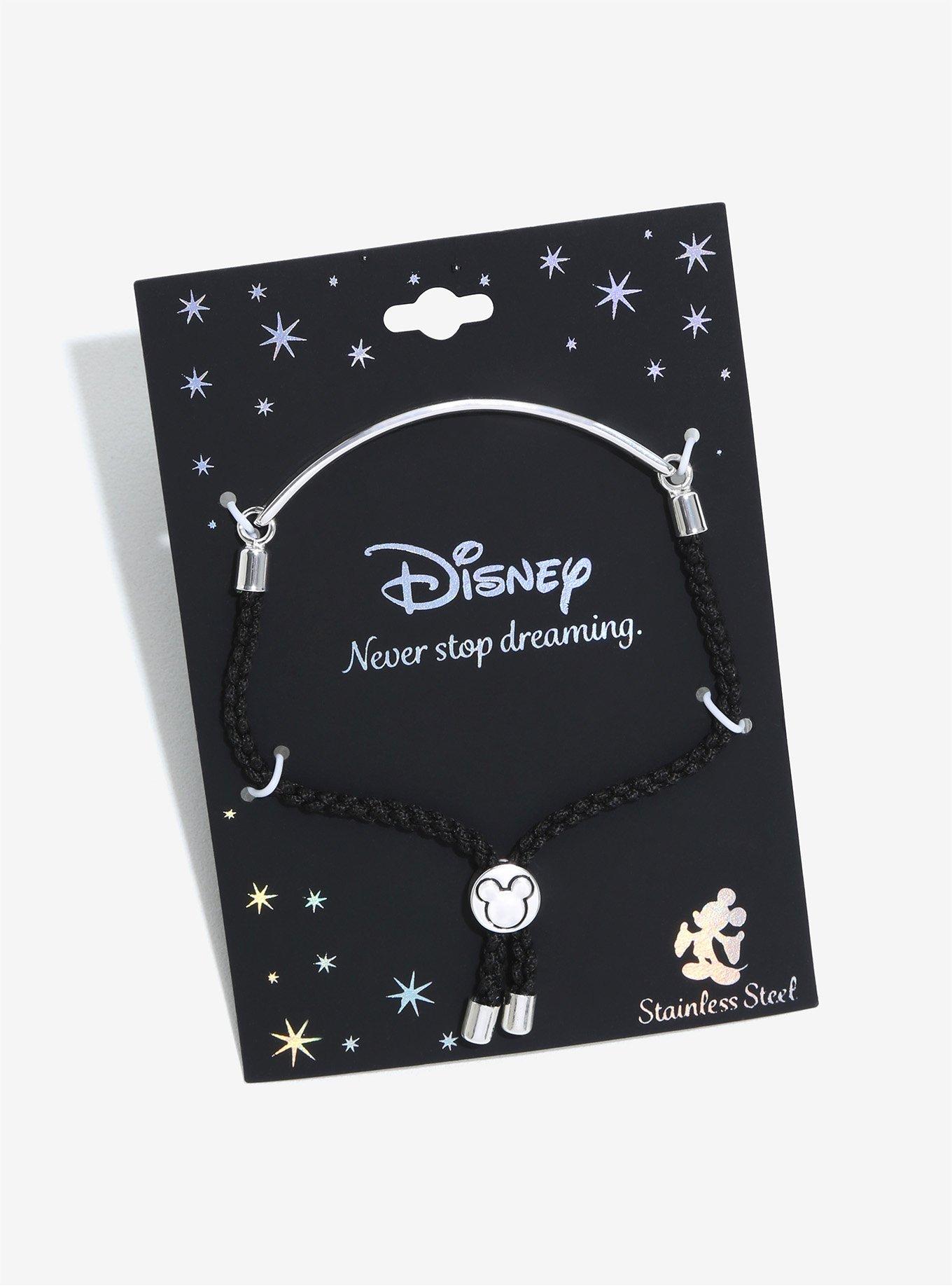 Disney Mickey Mouse Never Stop Dreaming Black Cord Bracelet, , alternate