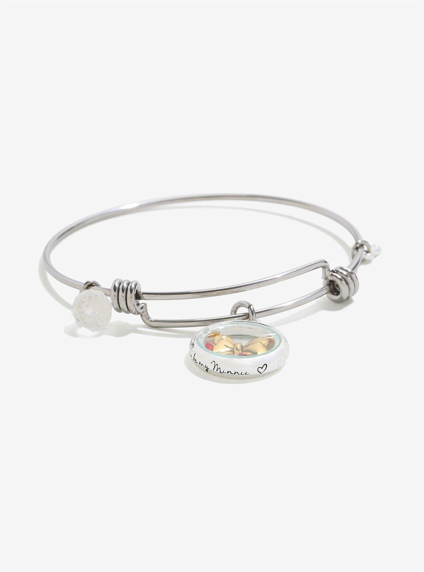 Disney Minnie Mouse Forever Silver Bangle Bracelet, , alternate