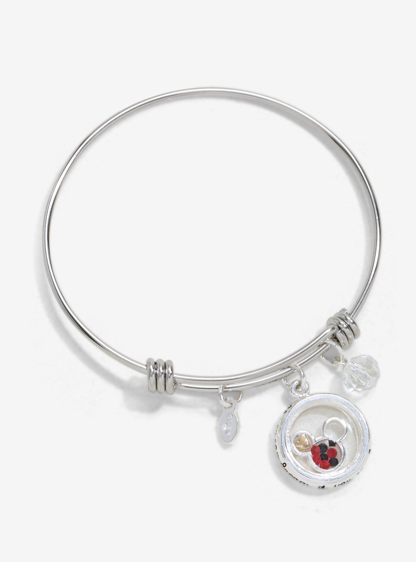Disney Mickey Mouse Dream It Silver Bangle Bracelet, , alternate