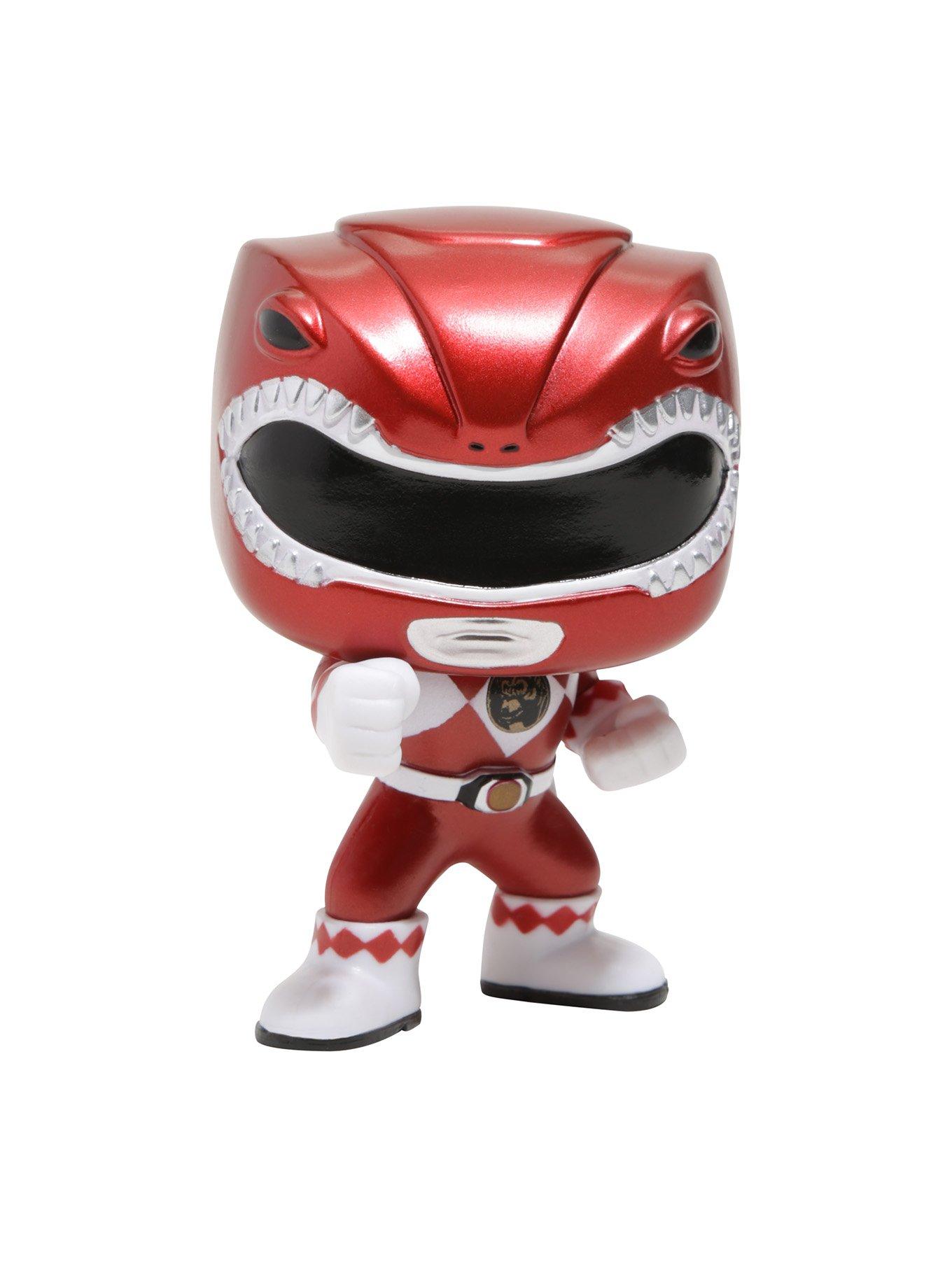 Funko Mighty Morphin Power Rangers Pop! Television Red Ranger (Metallic) Vinyl Figure Hot Topic Exclusive, , alternate