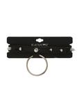 Blackheart Faux Leather Spiked Large O-Ring Choker, , alternate
