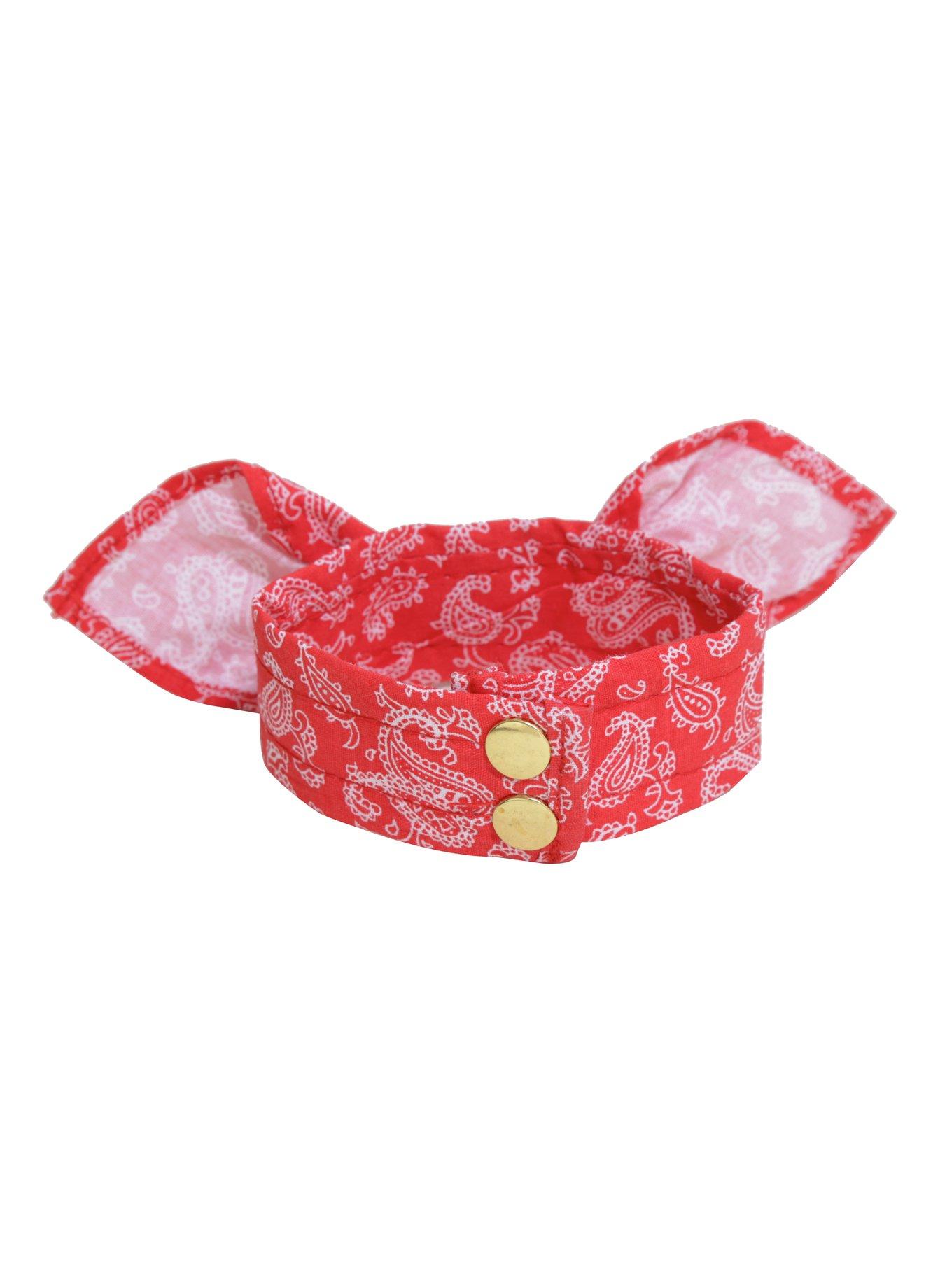 Blackheart Red Bandana Faux Tie Bracelet, , alternate