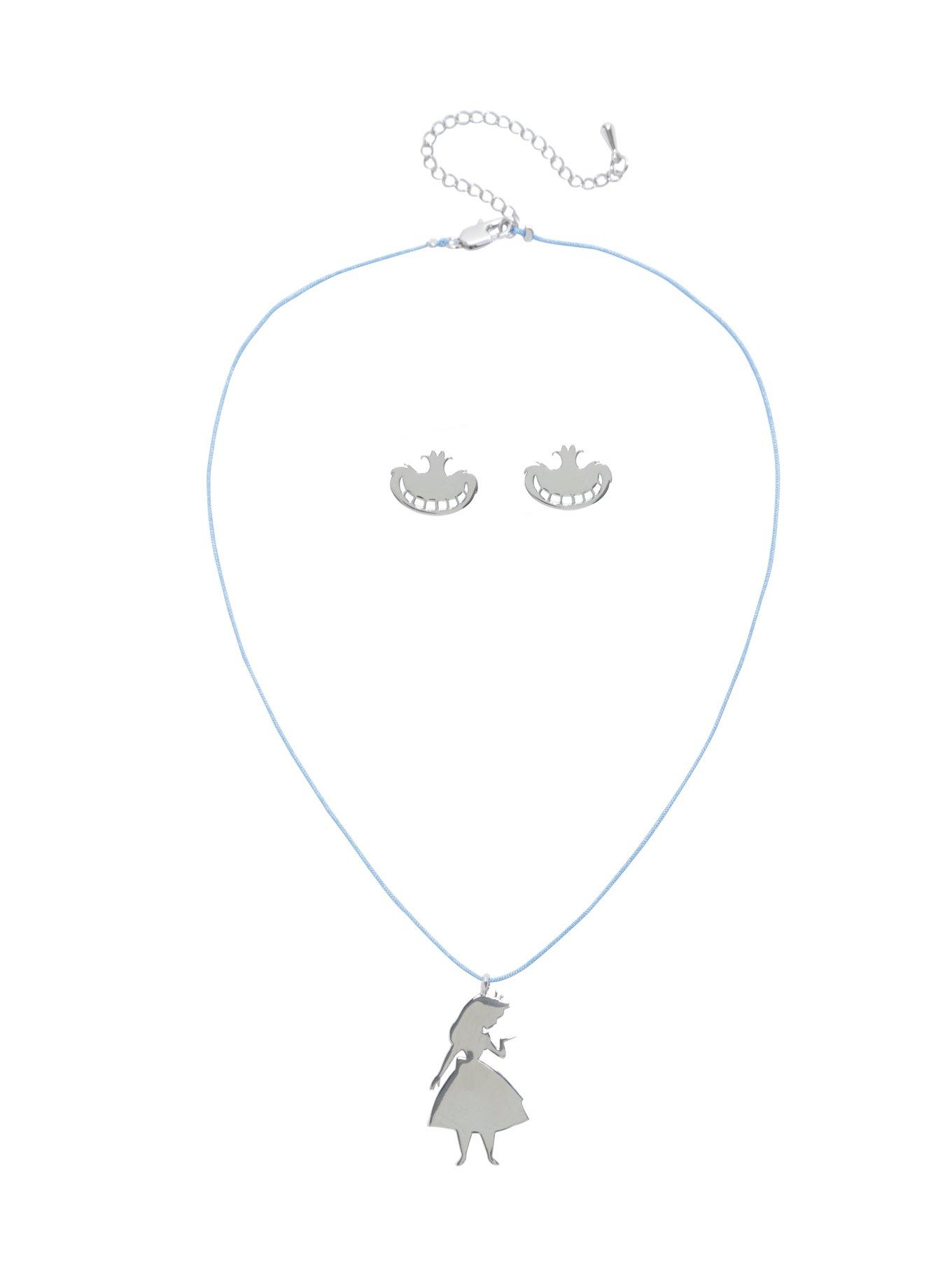 Disney Alice In Wonderland Alice Cord Necklace & Earring Set, , alternate