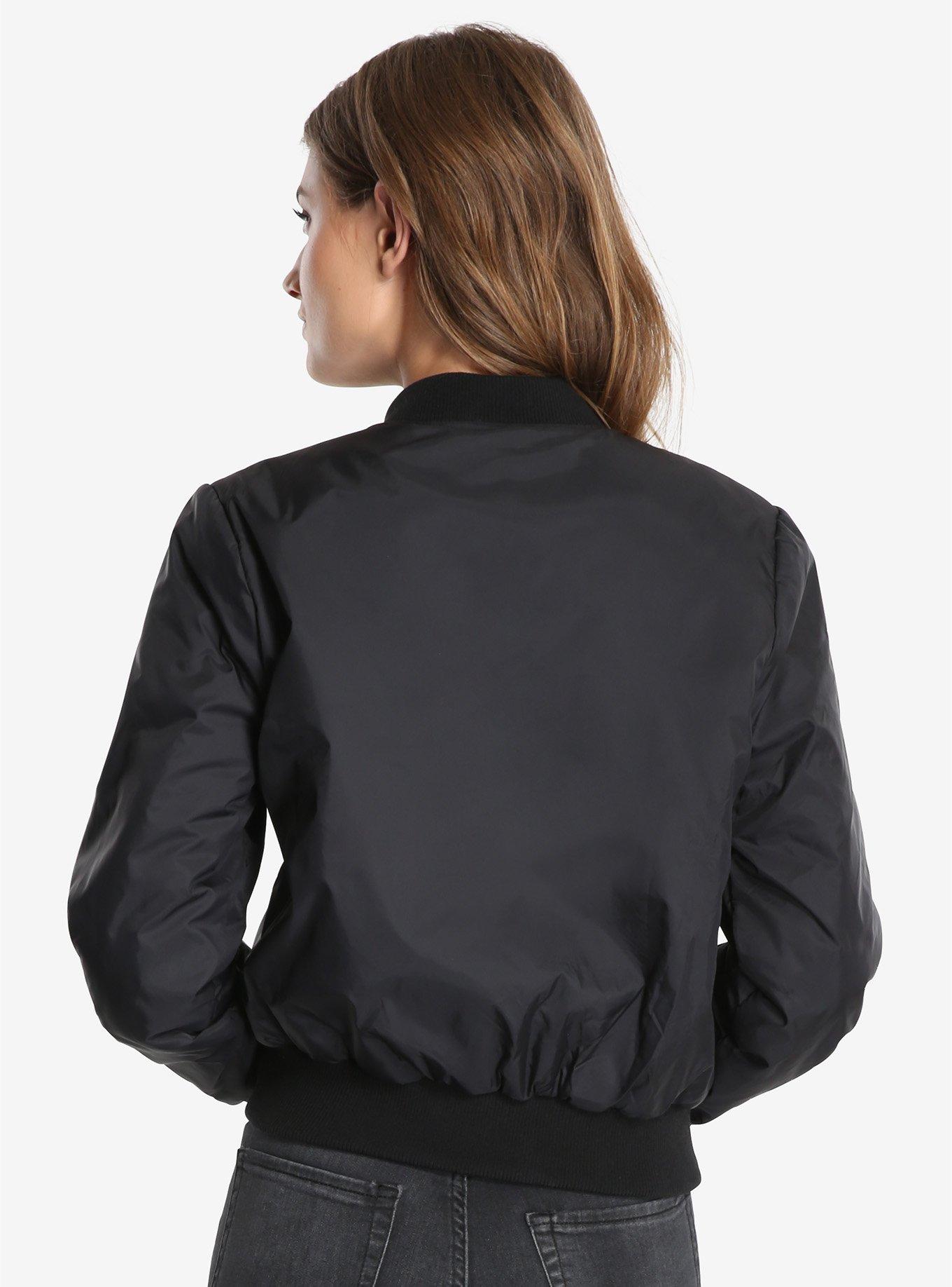 Disney Minnie Mouse Womens Varsity Bomber Jacket, , alternate