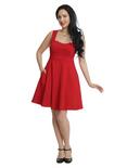 Red Fit & Flare Dress, , alternate