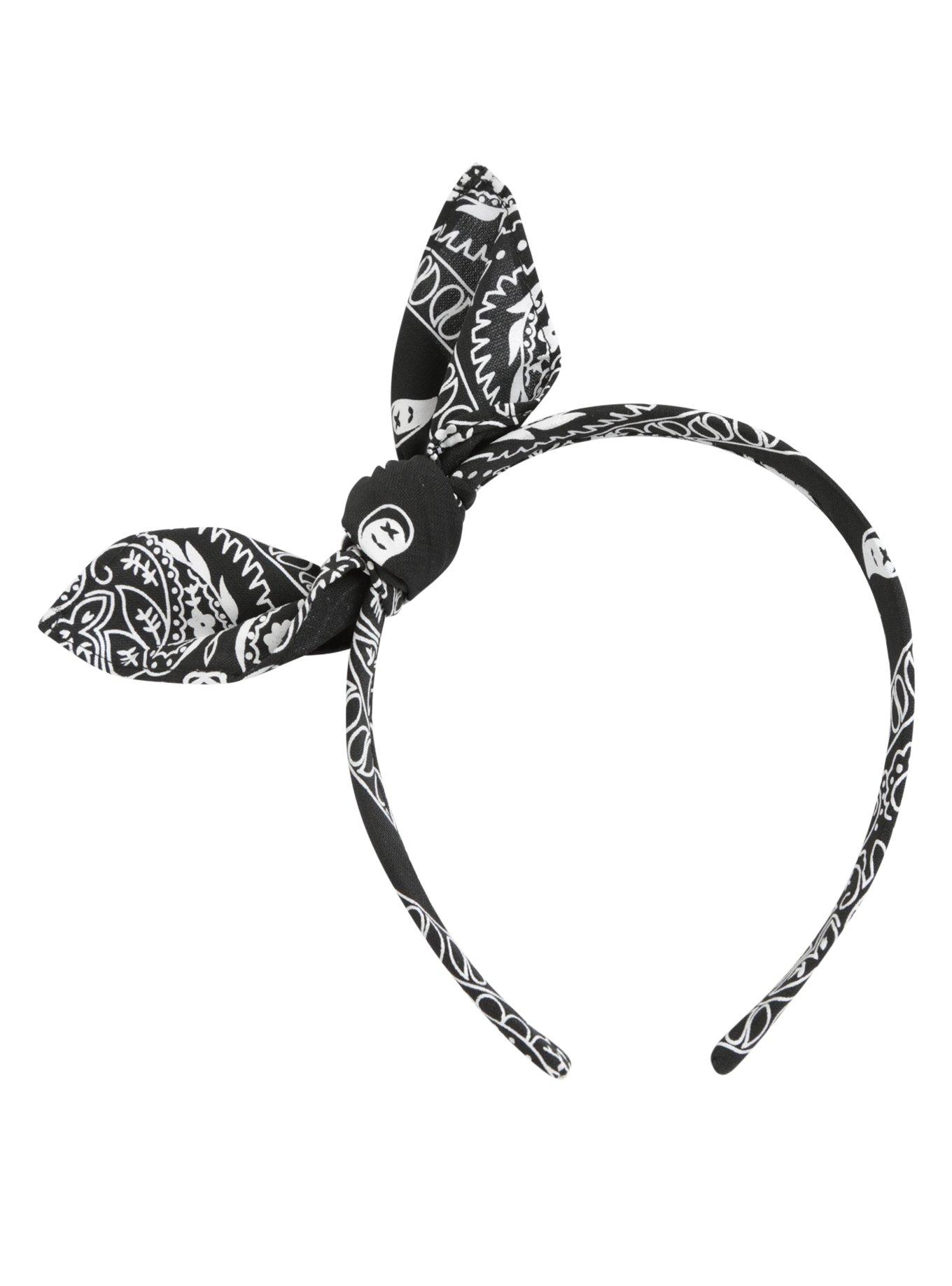 Blackheart Black Bandana Hard Headband, , alternate