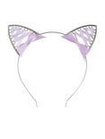 Lavender Laced Ribbon Cat Ear Headband, , alternate