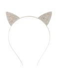 Clear Rhinestone Cat Ear Headband, , alternate