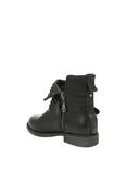 Black Buckle Studded Fold-Over Boots, , alternate