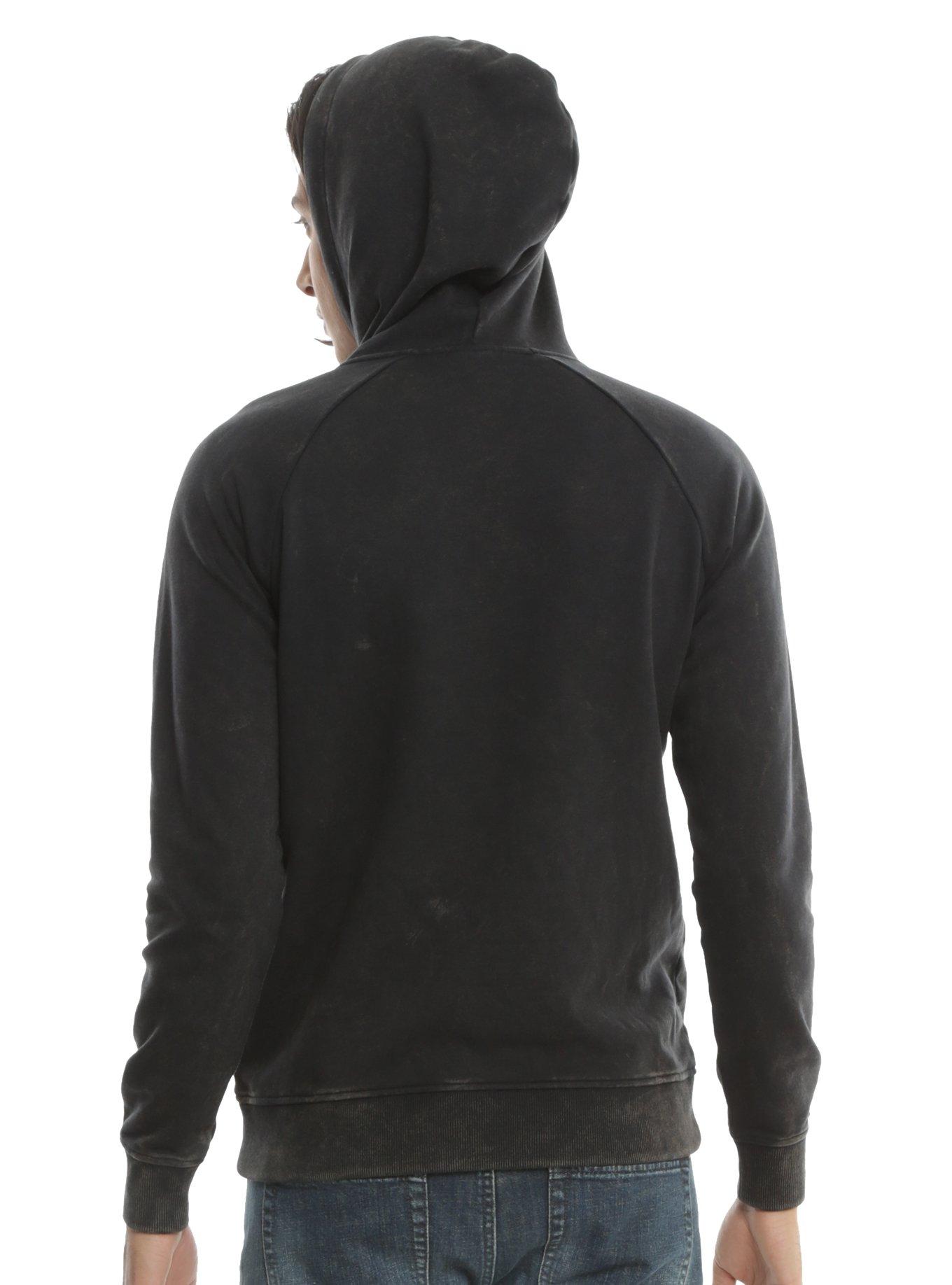Black Mineral Wash Hoodie | Hot Topic