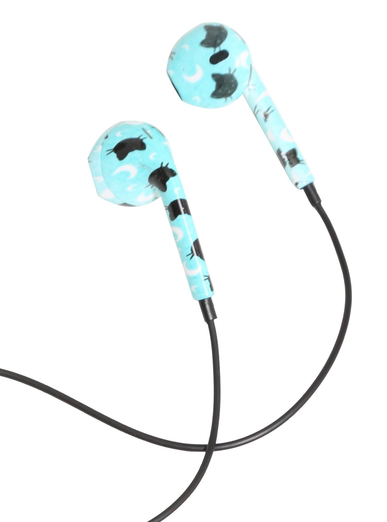 Cats & Moons Print Earbuds, , alternate