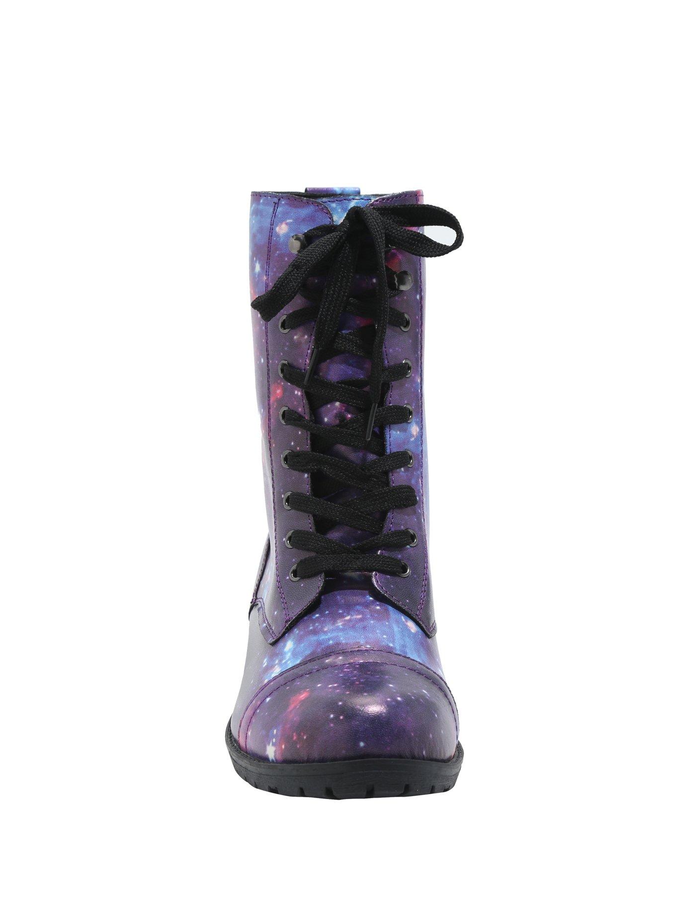 Galaxy Print Combat Boots, , alternate