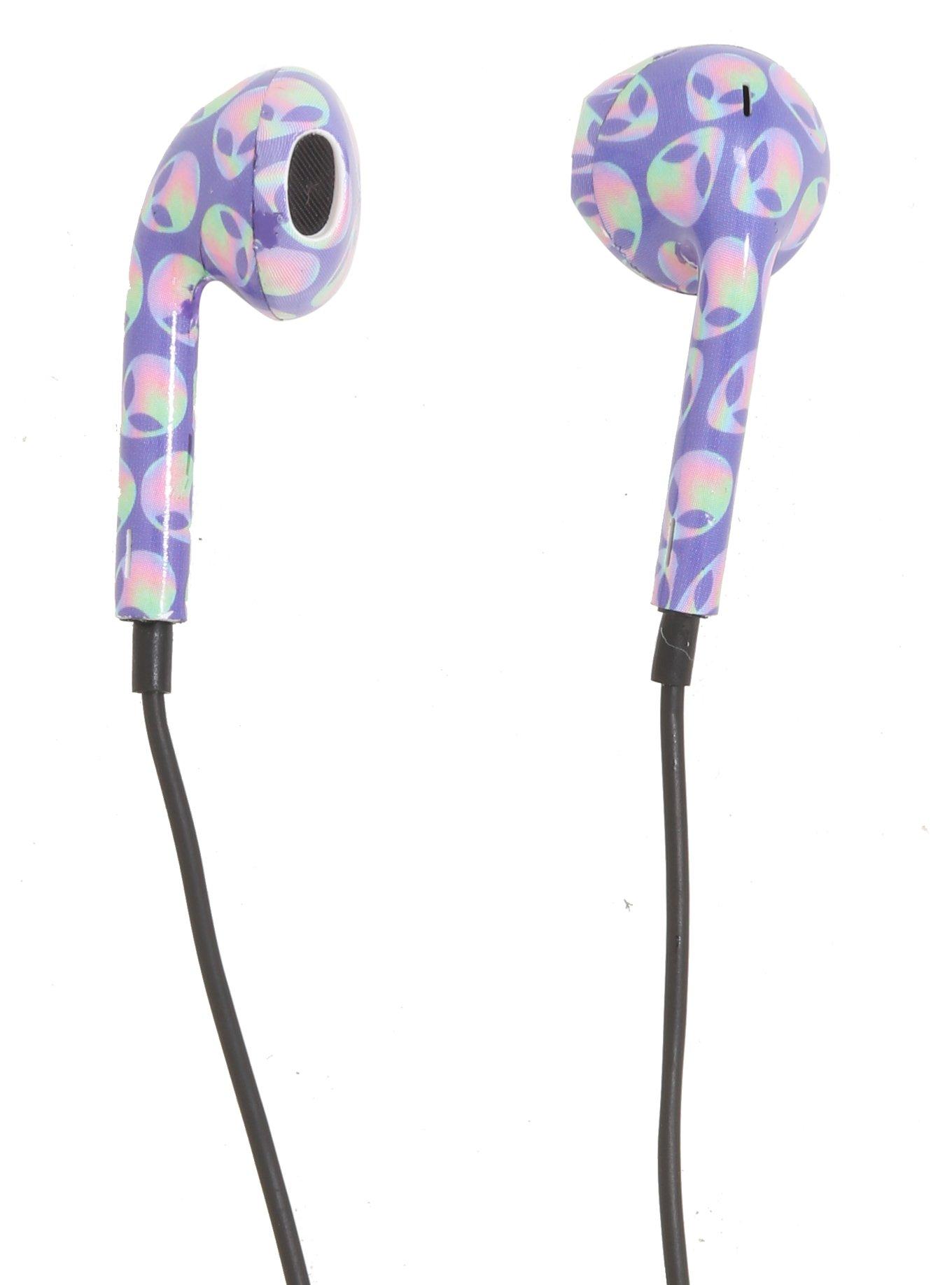 Micase Tie-Dye Pastel Alien Print Earbuds, , alternate