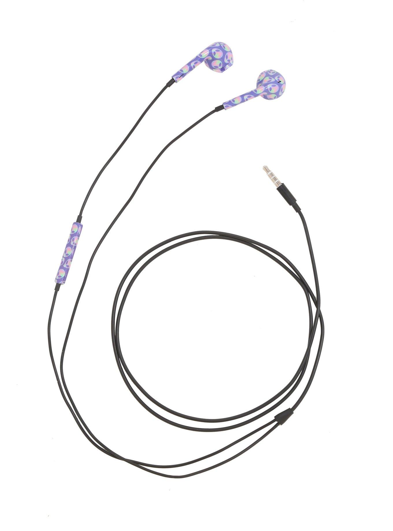 Micase Tie-Dye Pastel Alien Print Earbuds, , alternate