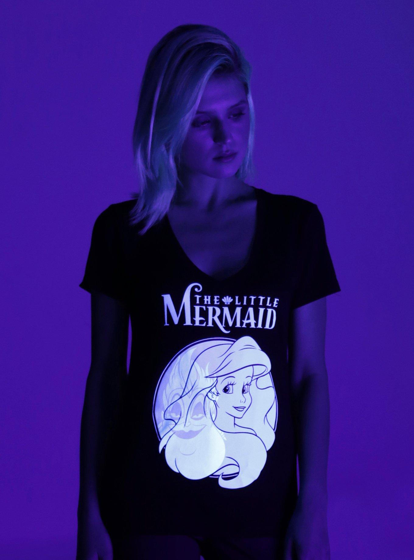 Disney The Little Mermaid Ariel & Ursula Glow Girls T-Shirt, , alternate