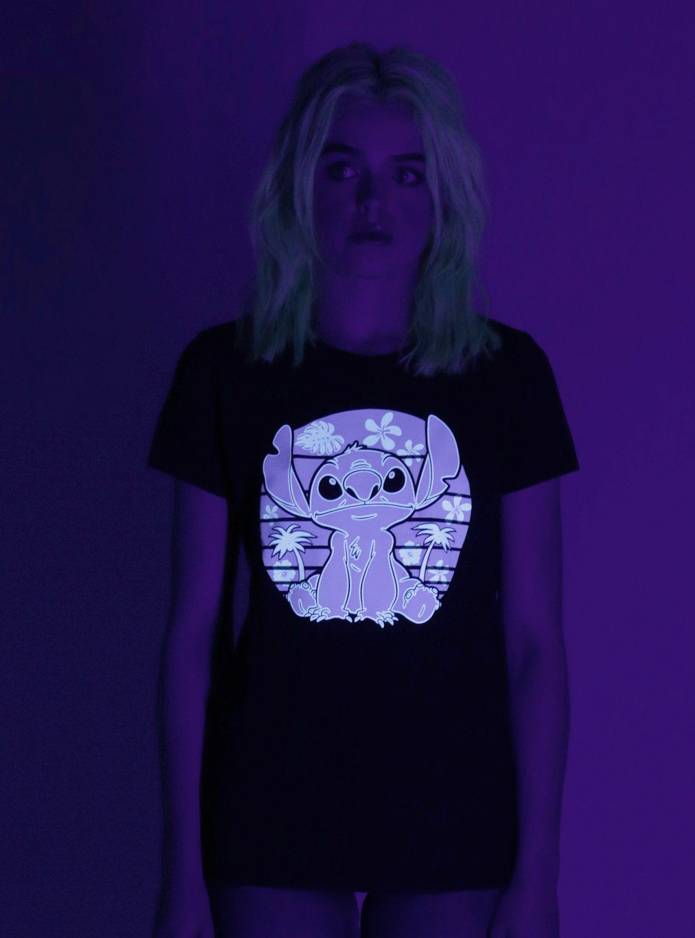 Disney Lilo & Stitch Tropical Stitch Glow Girls T-Shirt, , alternate