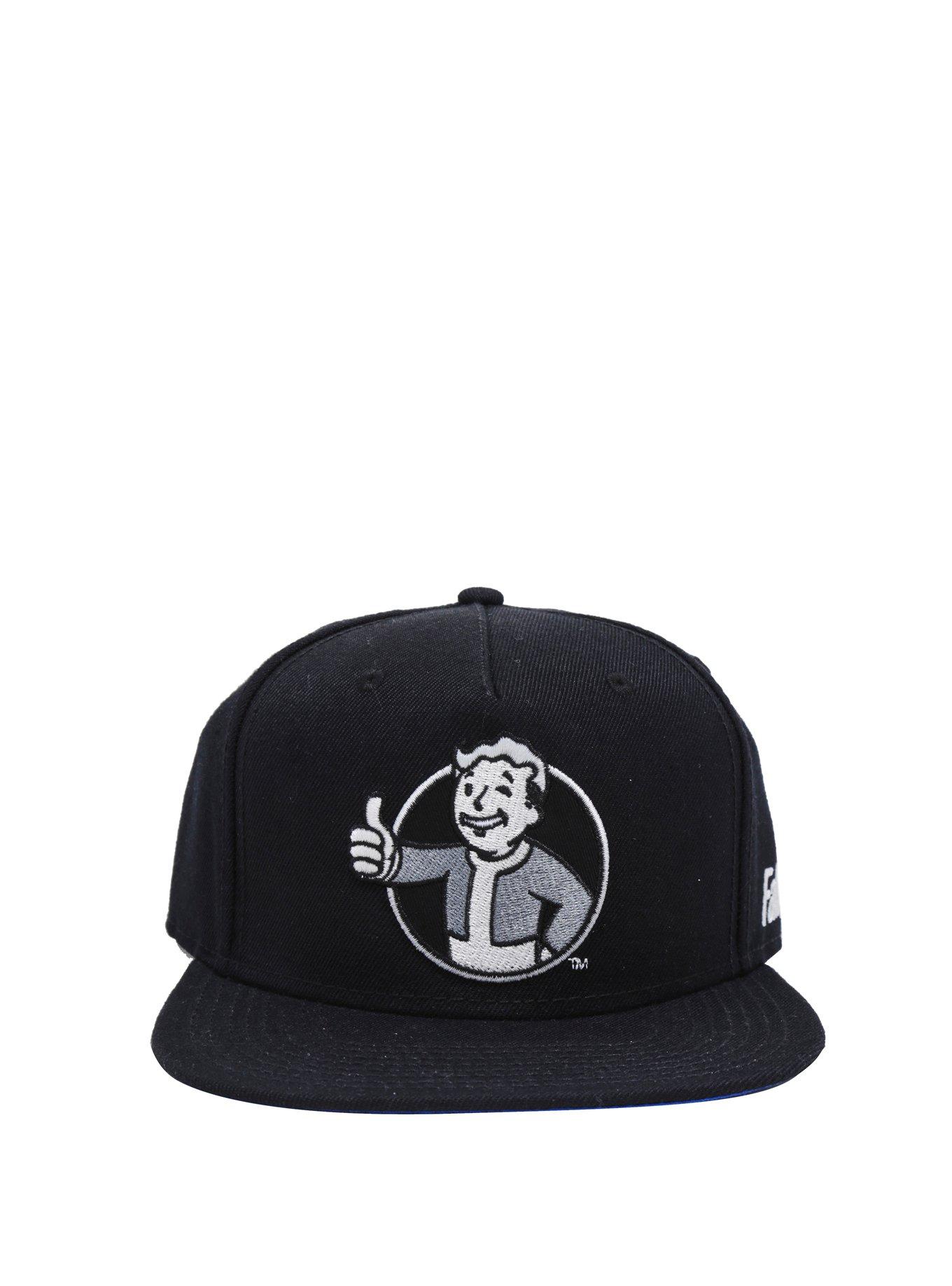 Fallout Logo Vault Boy Snapback Hat, , alternate