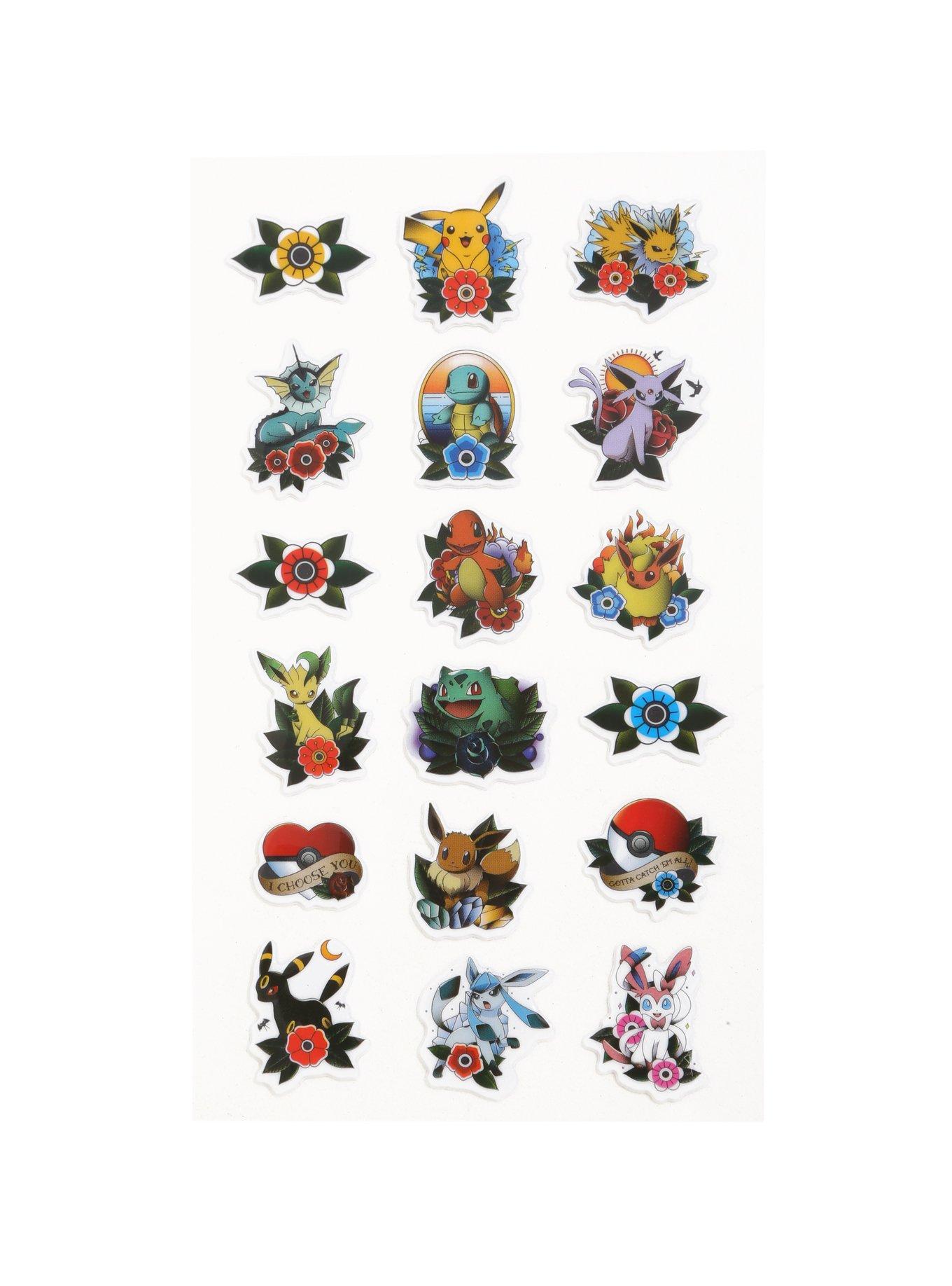 Loungefly Pokemon Classic Tattoo Puffy Sticker Pack, , alternate