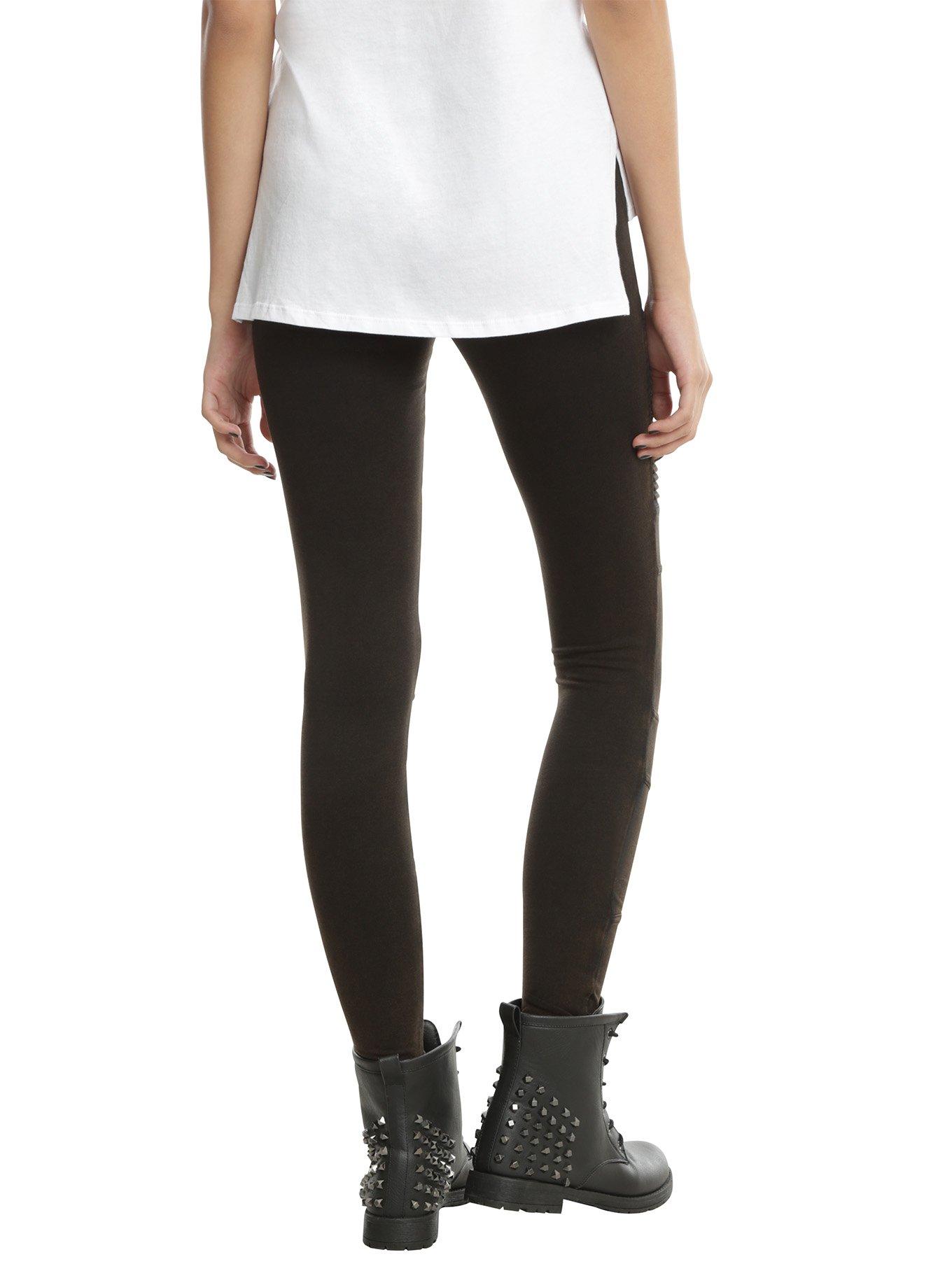 Blackheart Black Moto Leggings, , alternate