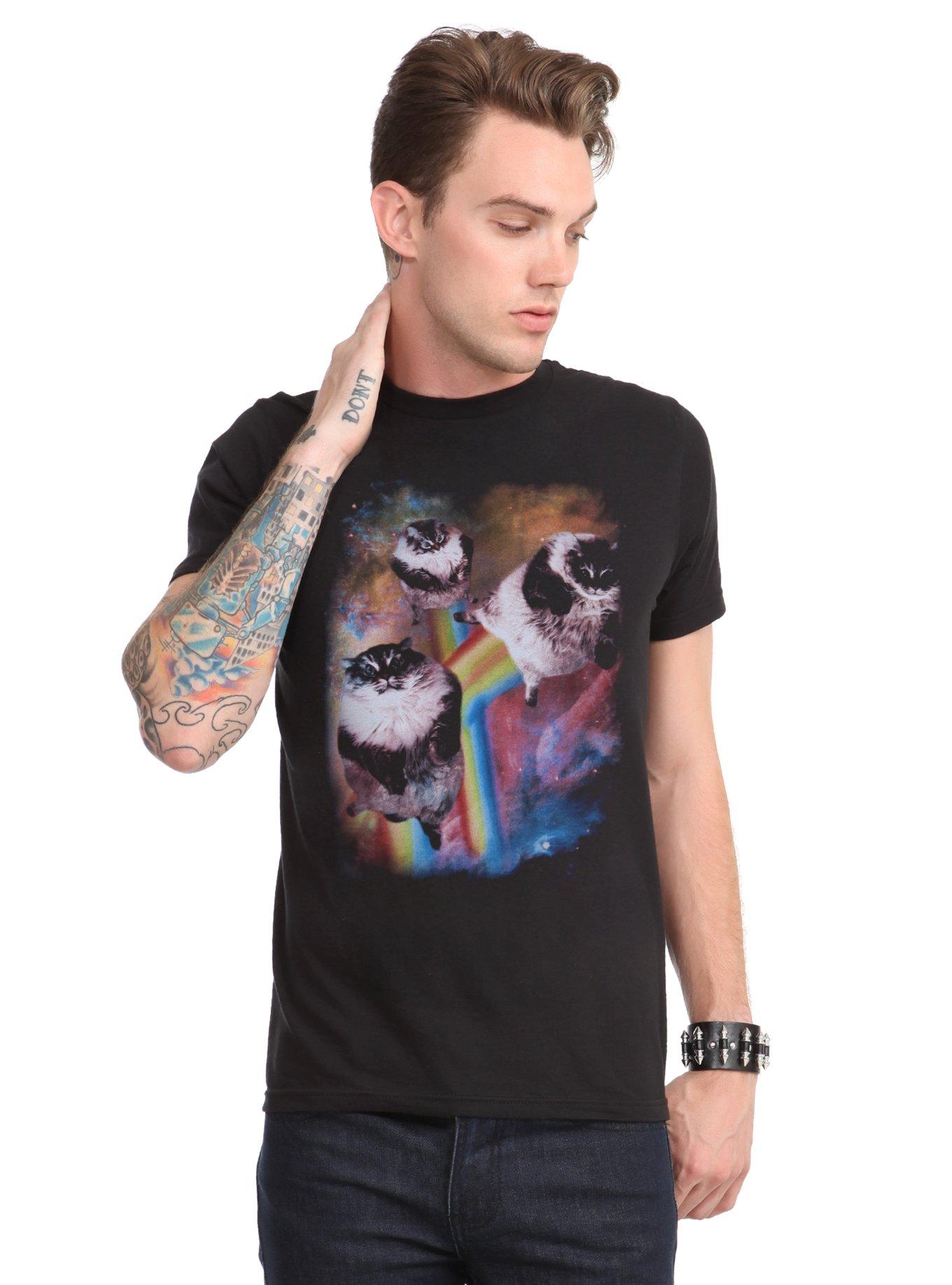 Rainbow Space Cat T-Shirt, , alternate