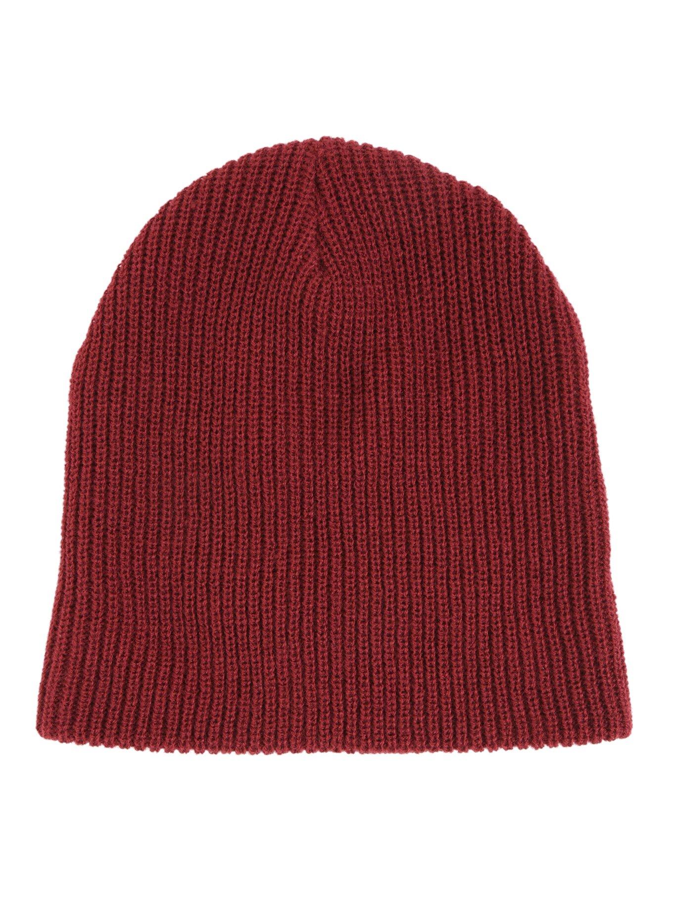 Maroon Knit Beanie, , alternate - view 2