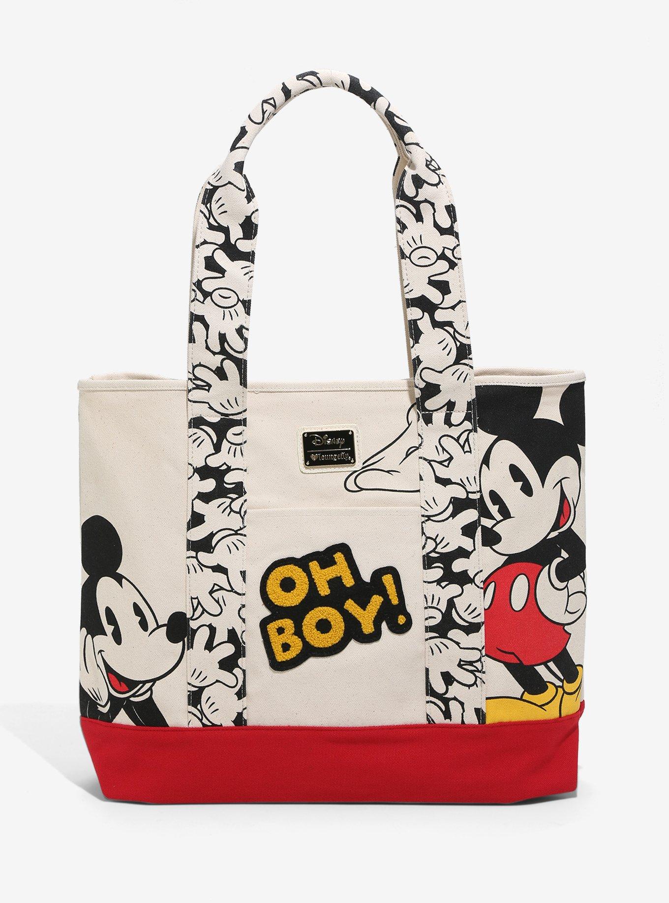Loungefly Disney Mickey Mouse Canvas Patch Tote, , alternate