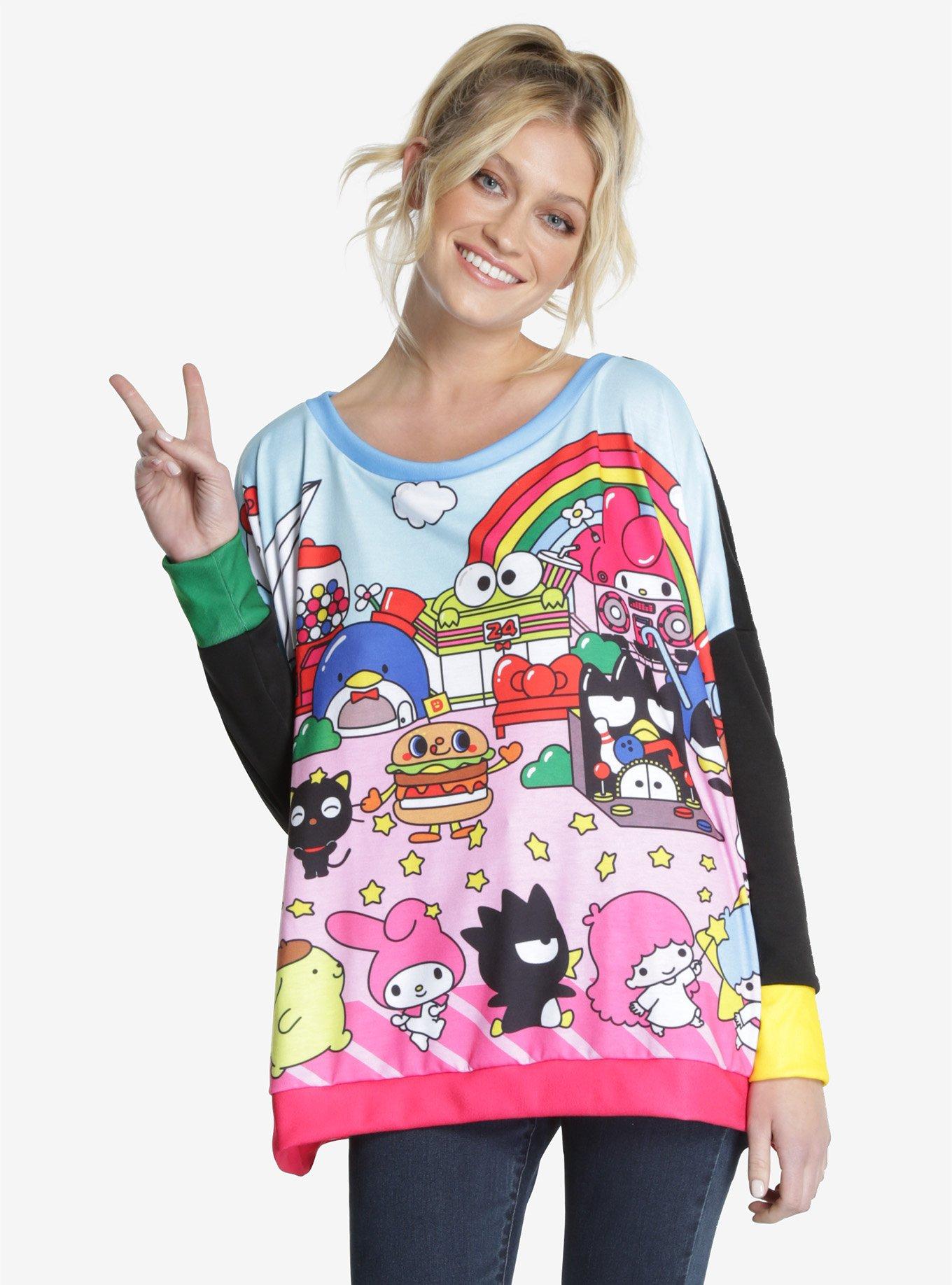 JapanLA Hello Sanrio Characters Poncho Sweatshirt, , alternate