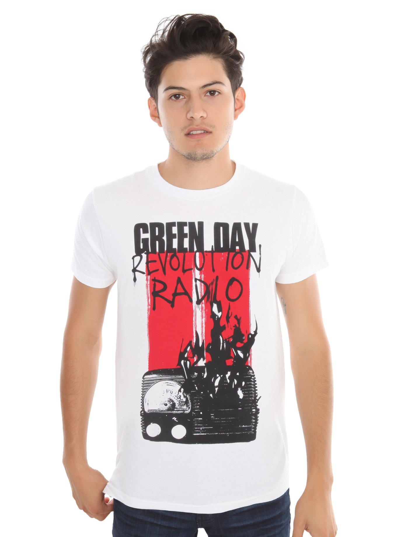 Green Day Revolution Radio White T-Shirt, , alternate
