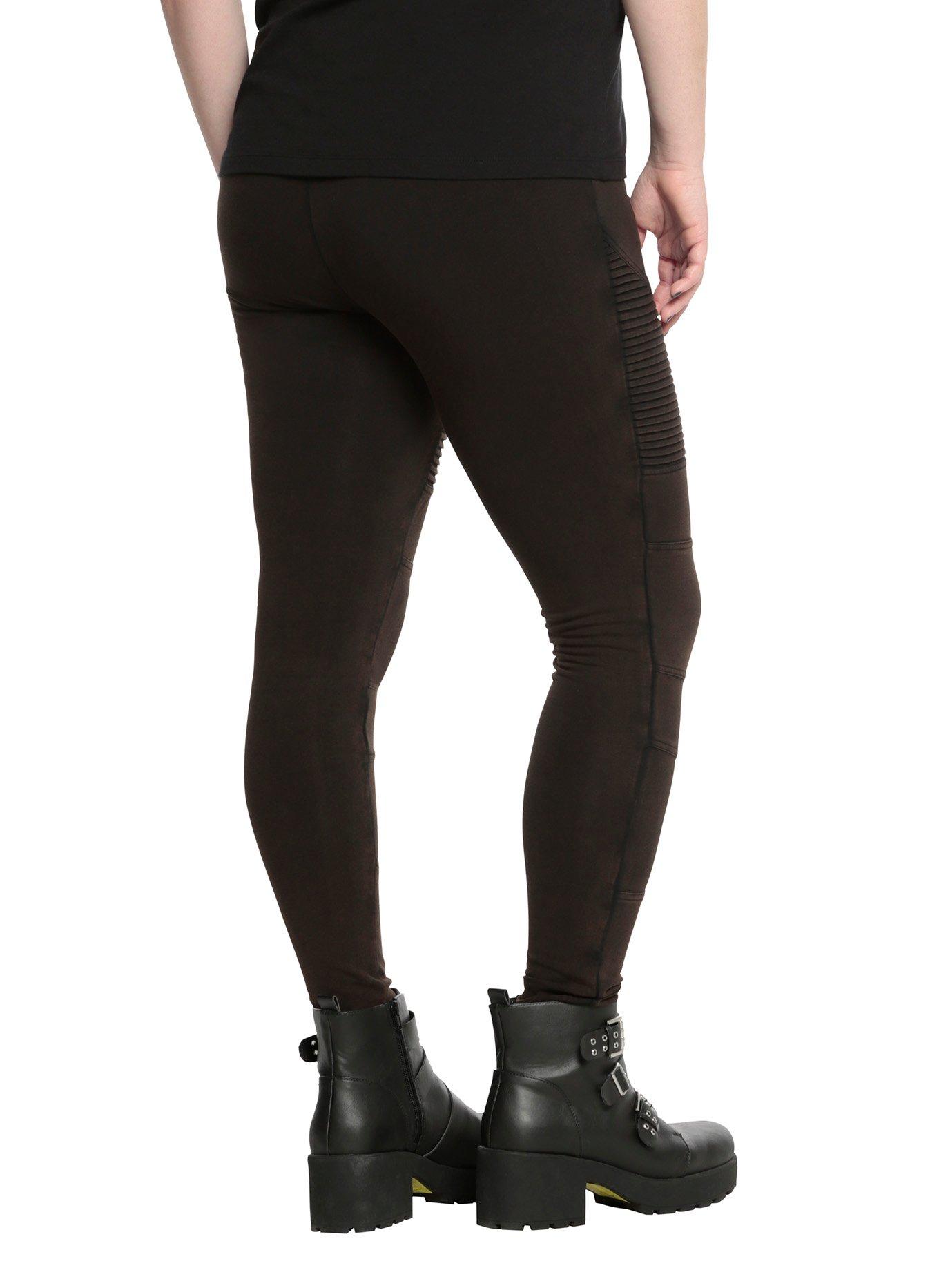 Blackheart Black Moto Leggings Plus Size, , alternate