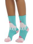 Teal & Pink Cupcake Crew Socks, , alternate