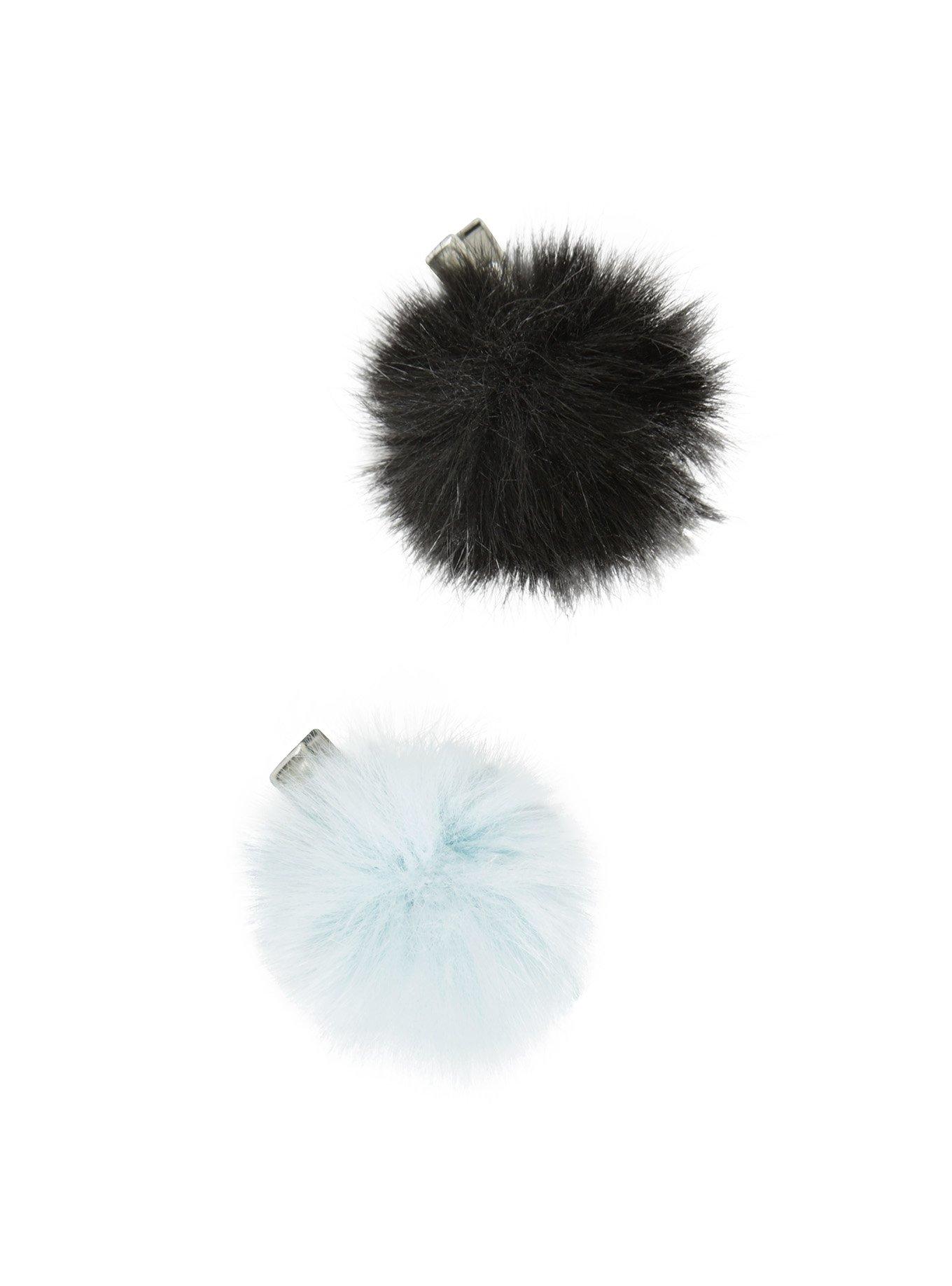 Blackheart Blue & Black Puff Hair Clips, , alternate