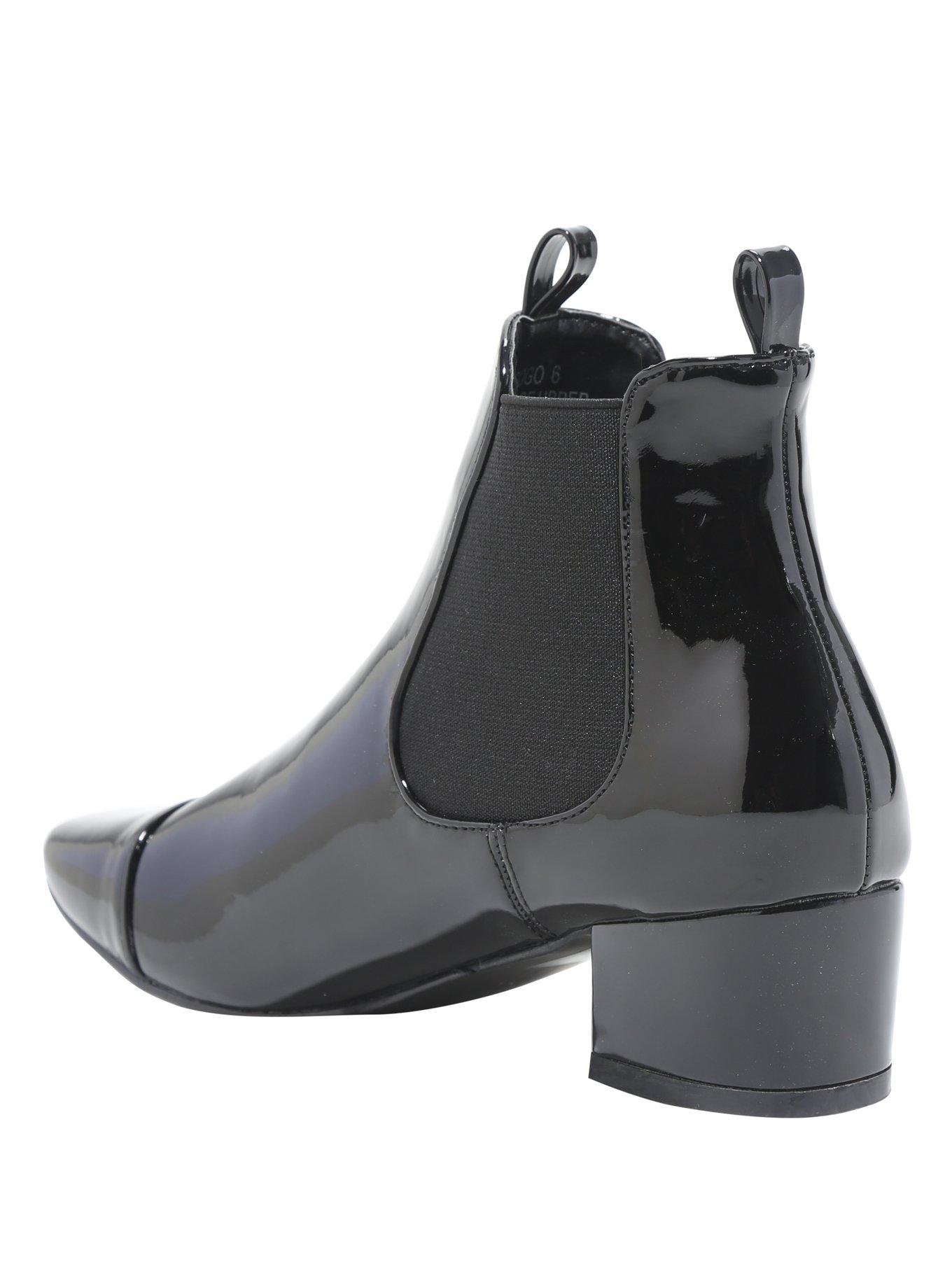 Black Patent Ankle Booties, , alternate - view 2