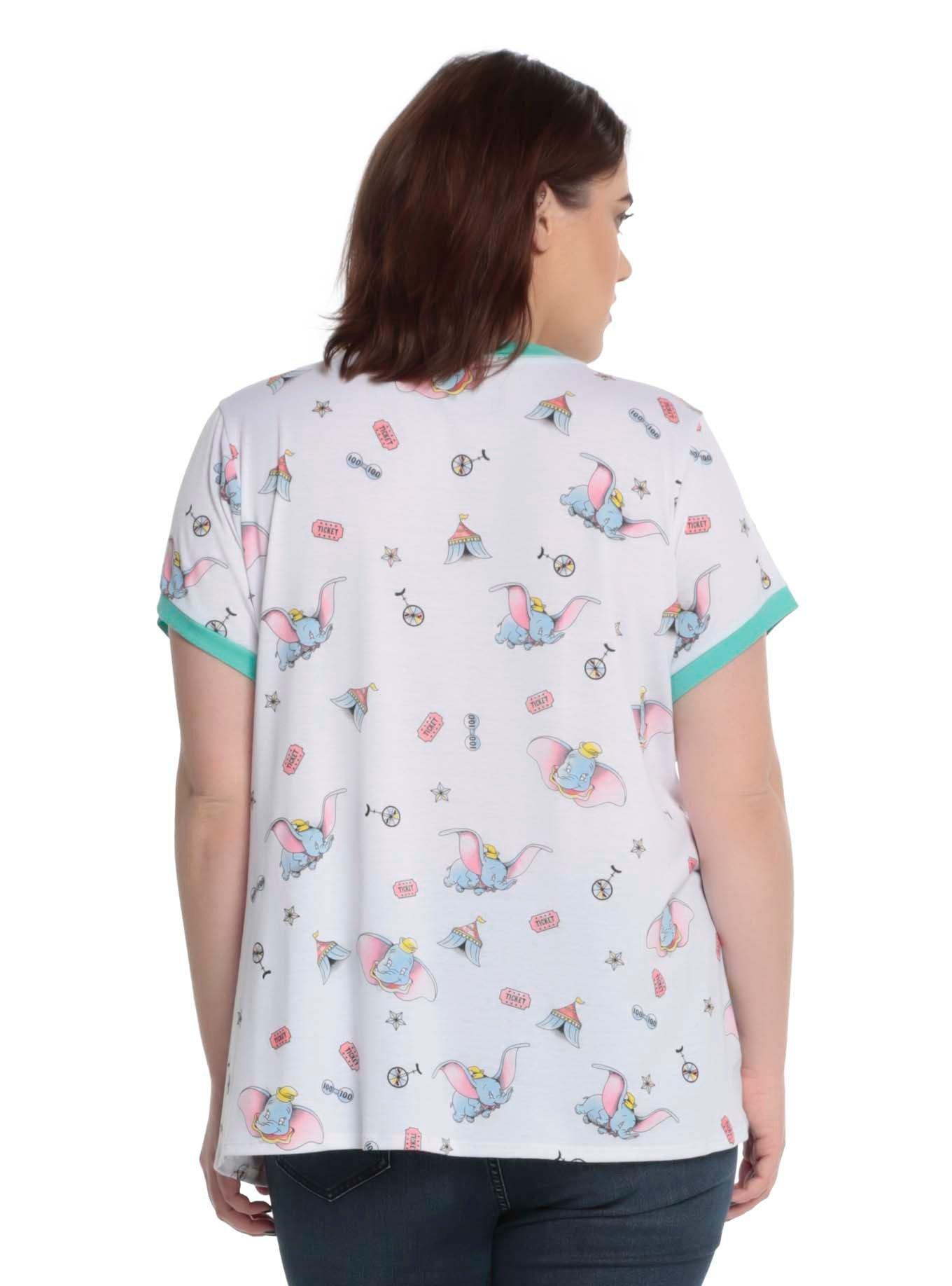 Disney Dumbo Circus Print Girls Ringer T-Shirt Plus Size, , alternate