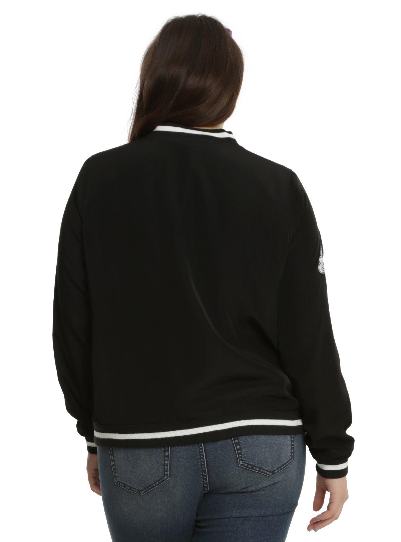 Disney Alice In Wonderland Patched Girls Satin Souvenir Jacket Plus Size, , alternate