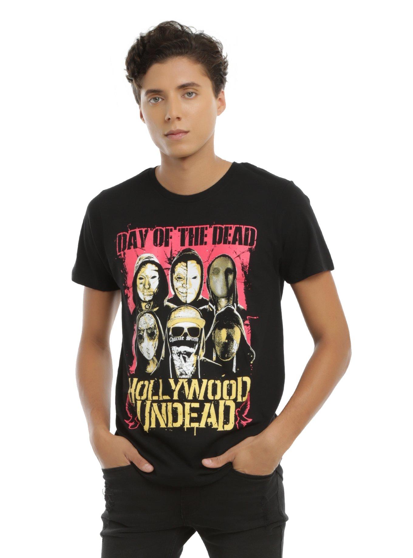 Hollywood Undead Day Of The Dead Group T-Shirt, , alternate