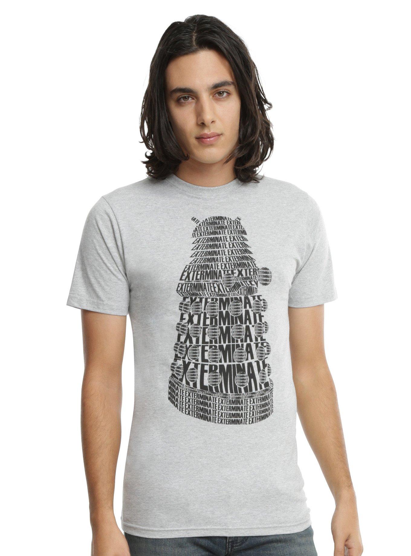 Doctor Who Dalek Exterminate Word Fill T-Shirt, , alternate