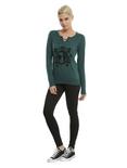 Disney Brave Merida Green Lace-Up Neck Girls Sweater, , alternate
