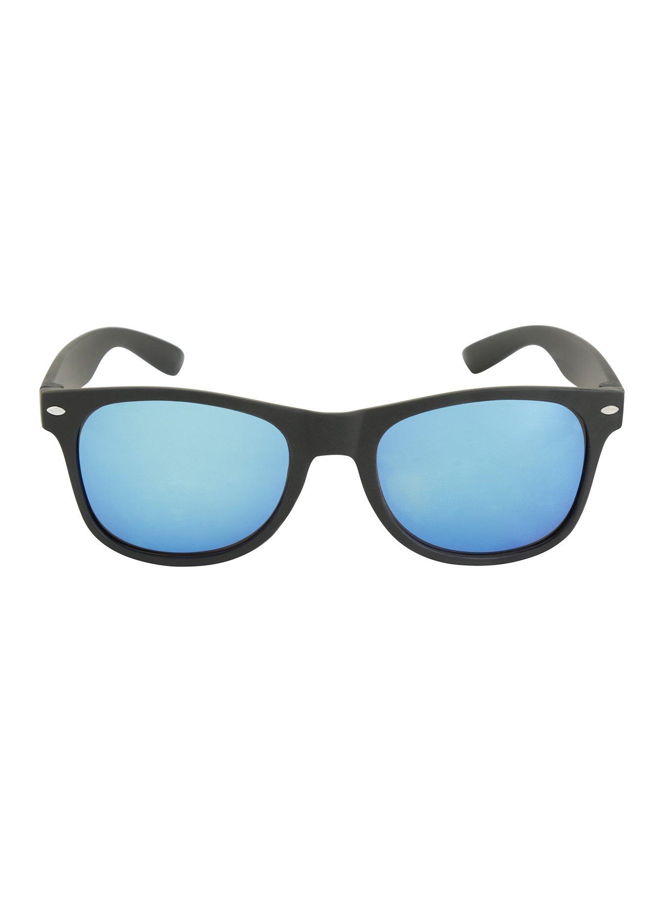 Matte Black Sky Blue Revo Lens Sunglasses, , alternate