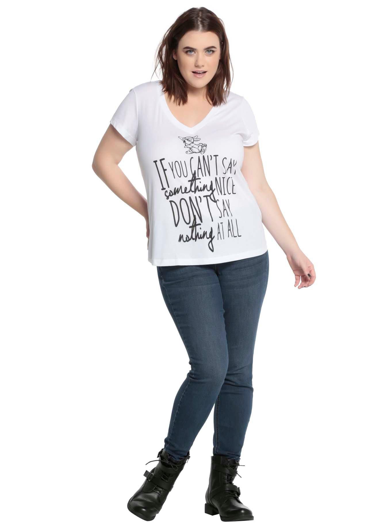 Disney Bambi Thumper Something Nice Girls T-Shirt Plus Size, , alternate
