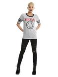 Nirvana Smiley Girls Athletic T-Shirt, , alternate