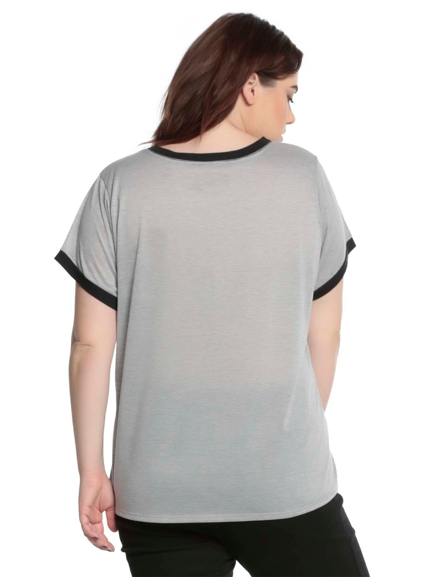 Disney Peter Pan Tinker Bell Moon Silhouette Girls Ringer T-Shirt Plus Size, , alternate