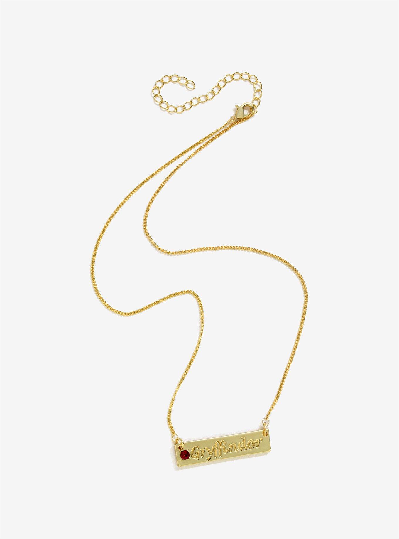 Harry Potter Gold Gryffindor Bar Necklace, , alternate