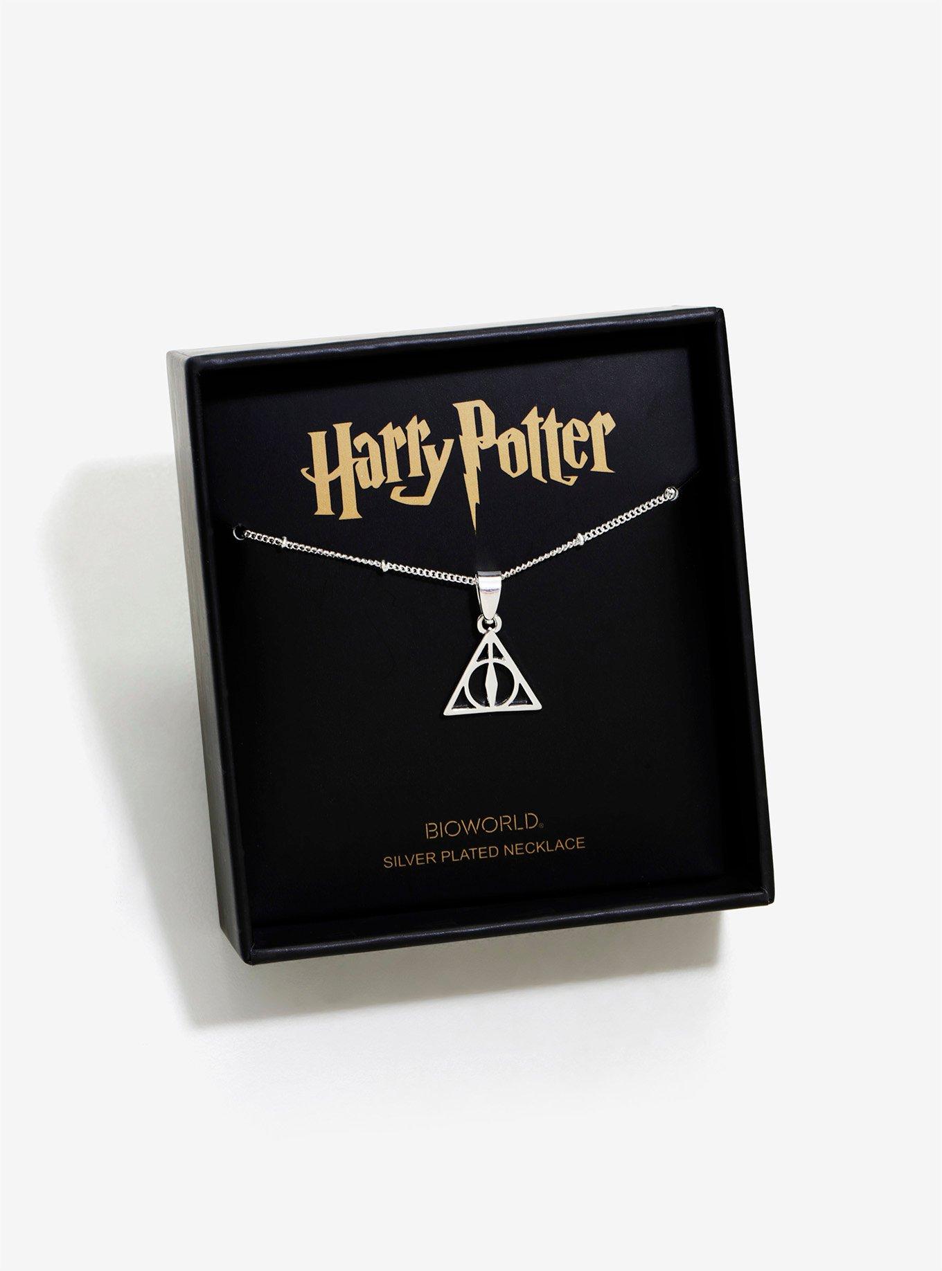 Harry Potter Silver Deathly Hallows Necklace, , alternate