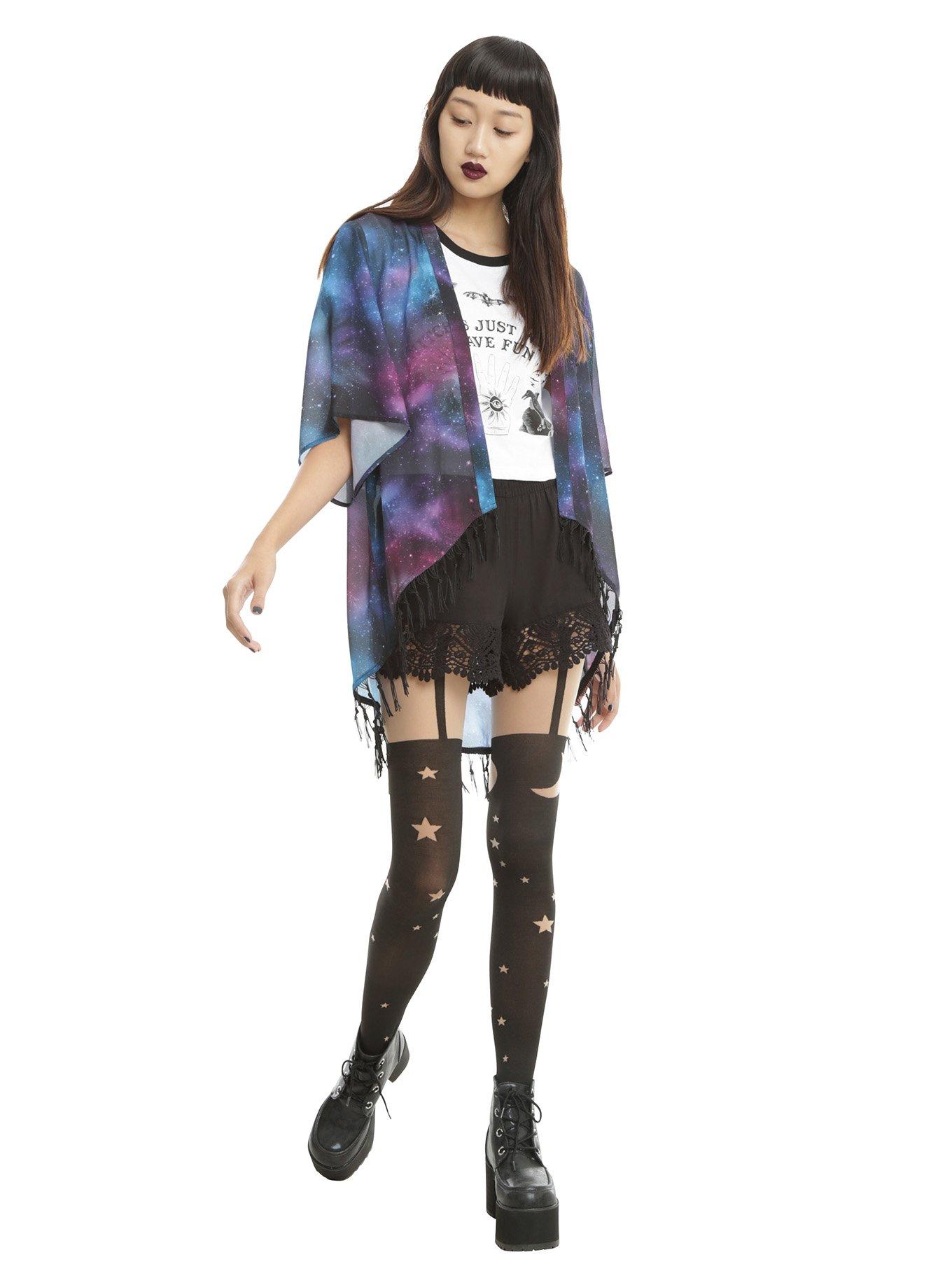 Galaxy Print Kimono, , alternate