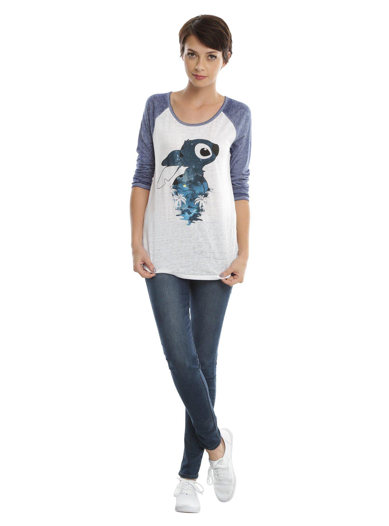 Disney Lilo & Stitch Night Sky Burnout Girls Raglan, , alternate